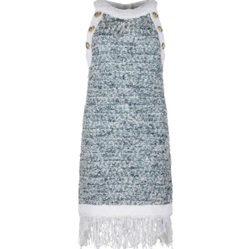 Balmain - Dress - Blue White - Exclusive Luxury Collection - Avvenice^ Dresses