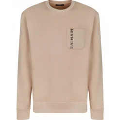 Balmain - Embossed Logo Sweatshirt - Beige - Exclusive Luxury Collection - Avvenice^ Sweatshirts