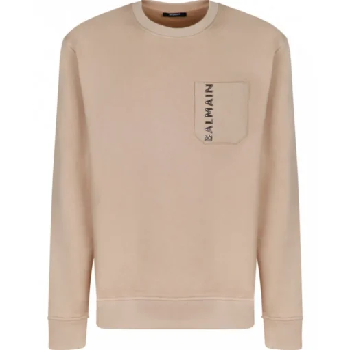 Balmain - Embossed Logo Sweatshirt - Beige - Exclusive Luxury Collection - Avvenice^ Sweatshirts
