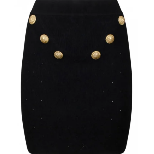 Balmain - Fine Knit Skirt - Black - Exclusive Luxury Collection - Avvenice