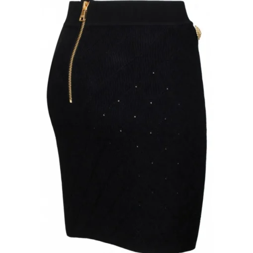Balmain - Fine Knit Skirt - Black - Exclusive Luxury Collection - Avvenice