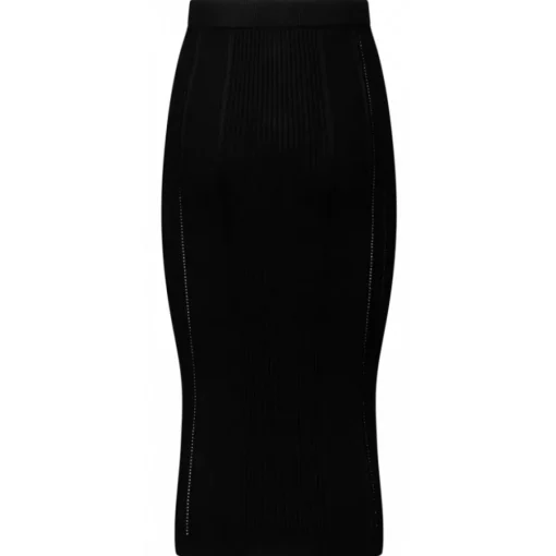 Balmain - Knit Midi Skirt - Black - Exclusive Luxury Collection - Avvenice^ Skirts