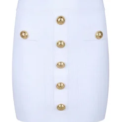 Balmain - Knit Skirt - White - Exclusive Luxury Collection - Avvenice