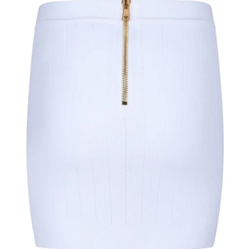Balmain - Knit Skirt - White - Exclusive Luxury Collection - Avvenice