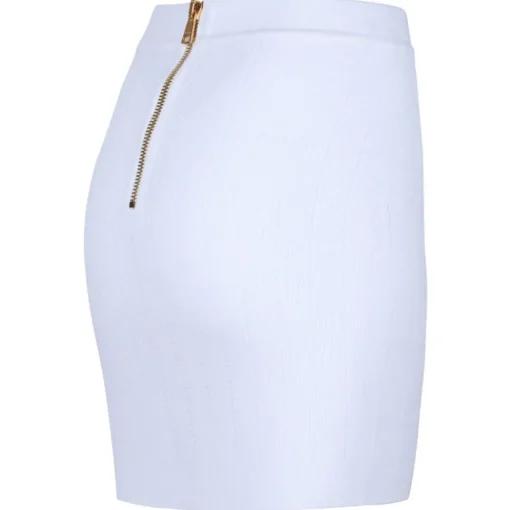 Balmain - Knit Skirt - White - Exclusive Luxury Collection - Avvenice