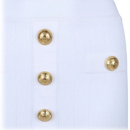 Balmain - Knit Skirt - White - Exclusive Luxury Collection - Avvenice