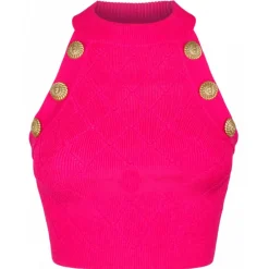 Balmain - Knitted Vest - Fuchsia - Exclusive Luxury Collection - Avvenice^ Tops