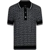 Balmain - Labyrinth Knitted Polo Shirt - Black - Exclusive Luxury Collection - Avvenice