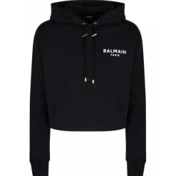 Balmain - Logo Print Hoodie - Black - Exclusive Luxury Collection - Avvenice