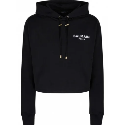 Balmain - Logo Print Hoodie - Black - Exclusive Luxury Collection - Avvenice