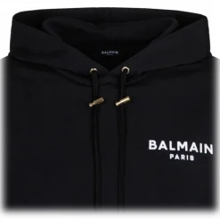 Balmain - Logo Print Hoodie - Black - Exclusive Luxury Collection - Avvenice