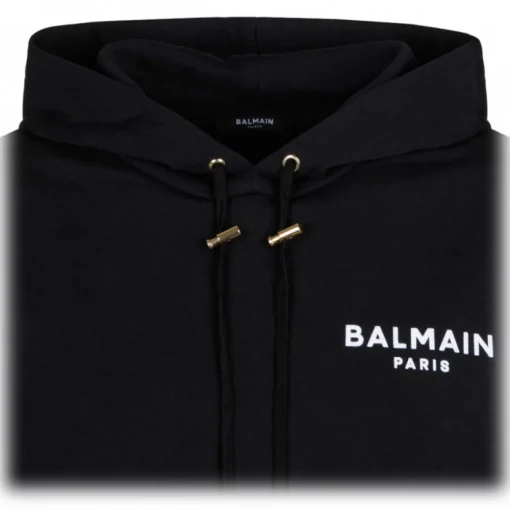 Balmain - Logo Print Hoodie - Black - Exclusive Luxury Collection - Avvenice