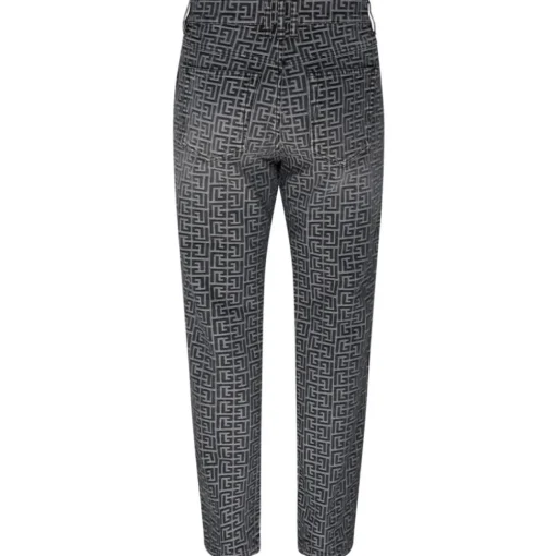 Balmain - Monogram Jacquard Jeans - Black White - Exclusive Luxury Collection - Avvenice
