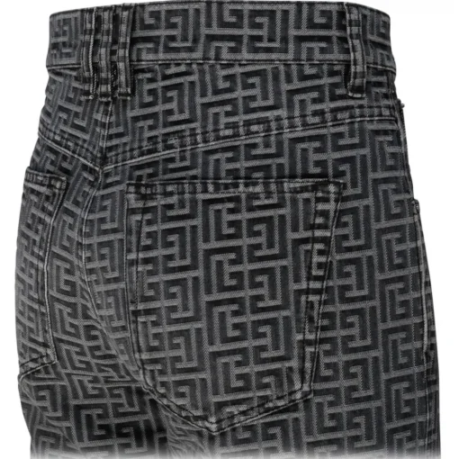 Balmain - Monogram Jacquard Jeans - Black White - Exclusive Luxury Collection - Avvenice