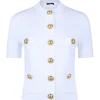 Balmain - Pointelle Knit Cardigan - White - Exclusive Luxury Collection - Avvenice
