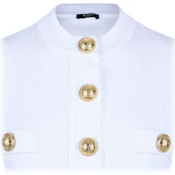 Balmain - Pointelle Knit Cardigan - White - Exclusive Luxury Collection - Avvenice
