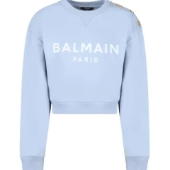 Balmain - Printed Sweatshirt - Light Blue - Exclusive Luxury Collection - Avvenice