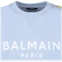 Balmain - Printed Sweatshirt - Light Blue - Exclusive Luxury Collection - Avvenice