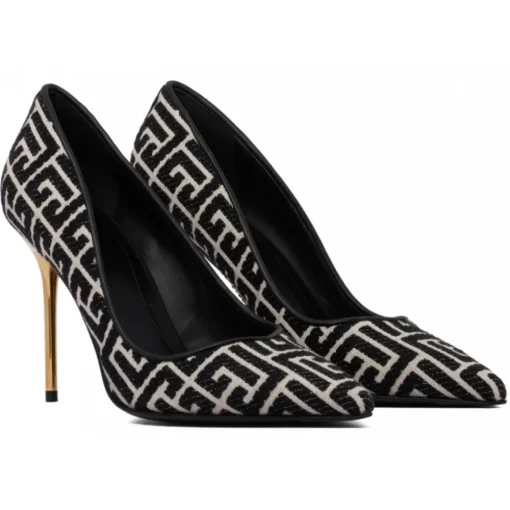Balmain - Ruby Monogram Pumps - Ivory Black - Exclusive Luxury Collection - Avvenice^ Shoes