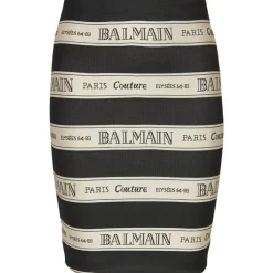 Balmain - Short Jacquard Skirt - Black Beige - Exclusive Luxury Collection - Avvenice^ Skirts