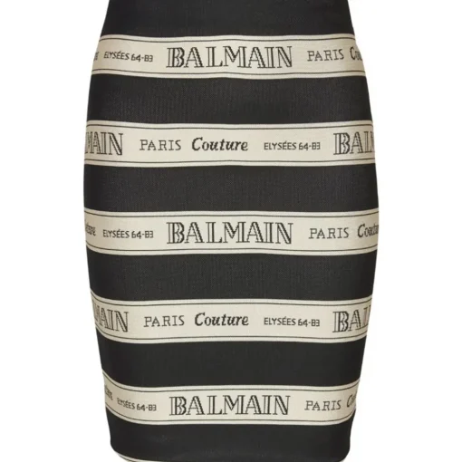 Balmain - Short Jacquard Skirt - Black Beige - Exclusive Luxury Collection - Avvenice^ Skirts