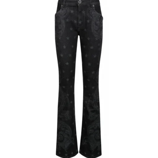 Balmain - Star and Paisley Print Denim Jeans - Black - Exclusive Luxury Collection - Avvenice