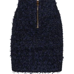 Balmain - Tweed Mini Skirt - Dark Blue - Exclusive Luxury Collection - Avvenice