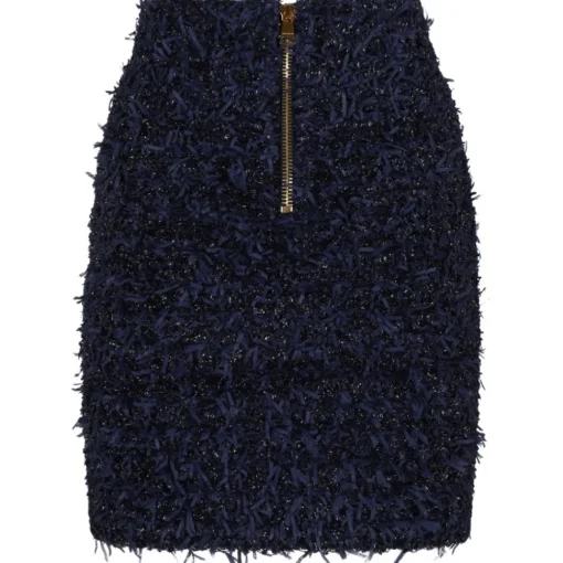 Balmain - Tweed Mini Skirt - Dark Blue - Exclusive Luxury Collection - Avvenice