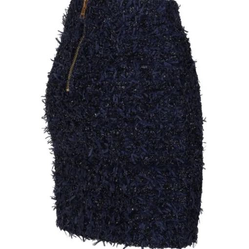 Balmain - Tweed Mini Skirt - Dark Blue - Exclusive Luxury Collection - Avvenice