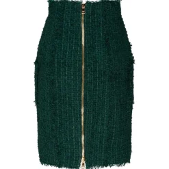 Balmain - Tweed Pencil Skirt - Dark Green - Exclusive Luxury Collection - Avvenice