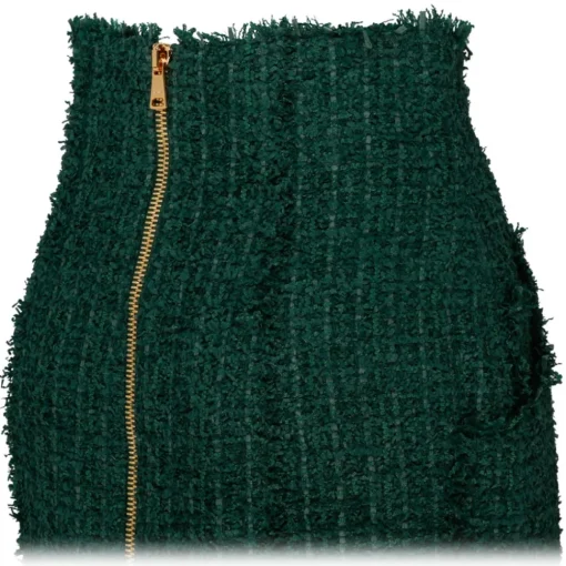 Balmain - Tweed Pencil Skirt - Dark Green - Exclusive Luxury Collection - Avvenice