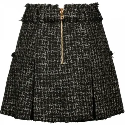 Balmain - Tweed Pleated Mini Skirt - Black Gold - Exclusive Luxury Collection - Avvenice