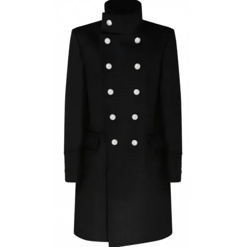 Balmain - Wool Double Breasted Coat - Black - Exclusive Luxury Collection - Avvenice
