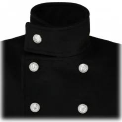 Balmain - Wool Double Breasted Coat - Black - Exclusive Luxury Collection - Avvenice