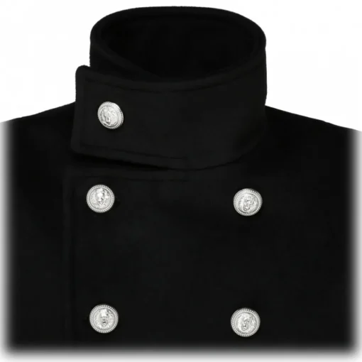 Balmain - Wool Double Breasted Coat - Black - Exclusive Luxury Collection - Avvenice