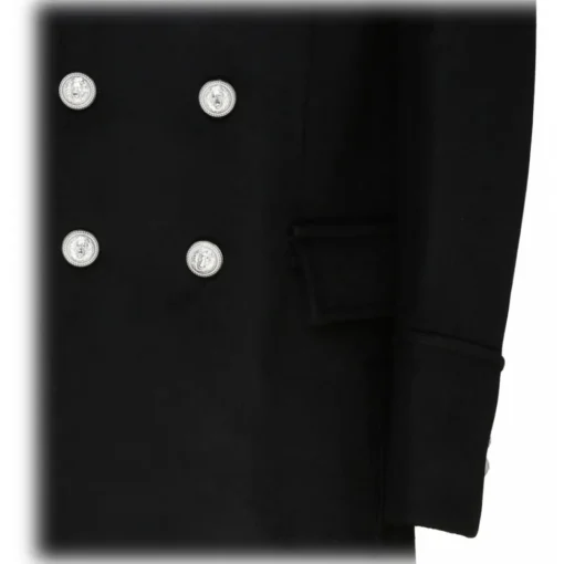 Balmain - Wool Double Breasted Coat - Black - Exclusive Luxury Collection - Avvenice