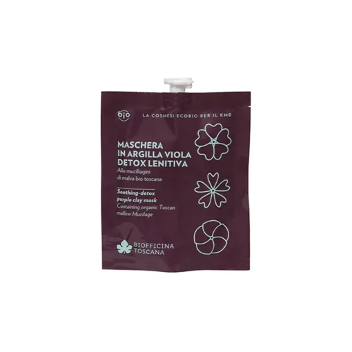 Biofficina Toscana - Soothing-Detox Purple Clay Mask - Facial Line - Organic Vegan Cosmetics - Avvenice^ Natural Cosmetics