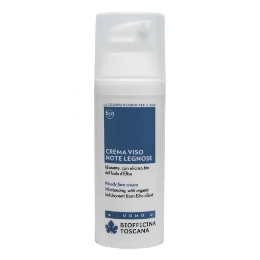 Biofficina Toscana - Woody Face Cream - Men's Line - Organic Vegan Cosmetics - Avvenice