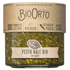 BioOrto - Organic Kale Pesto with Garlic - Organic Preserved Foods - 180 g - Avvenice