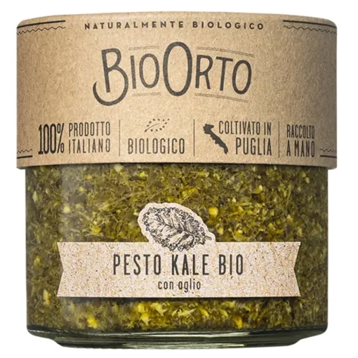 BioOrto - Organic Kale Pesto with Garlic - Organic Preserved Foods - 180 g - Avvenice