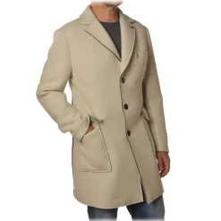 BoB Company - 3/4 Coat in Cloth Fabric - Cream - Jacket - Made in Italy - Luxury Exclusive Collection - Avvenice^ Jackets