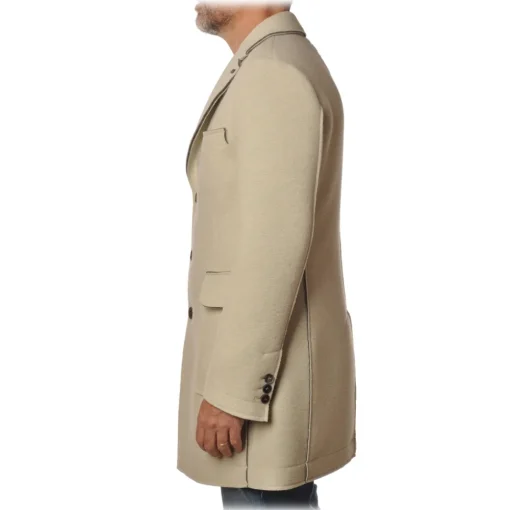 BoB Company - 3/4 Coat in Cloth Fabric - Cream - Jacket - Made in Italy - Luxury Exclusive Collection - Avvenice^ Jackets
