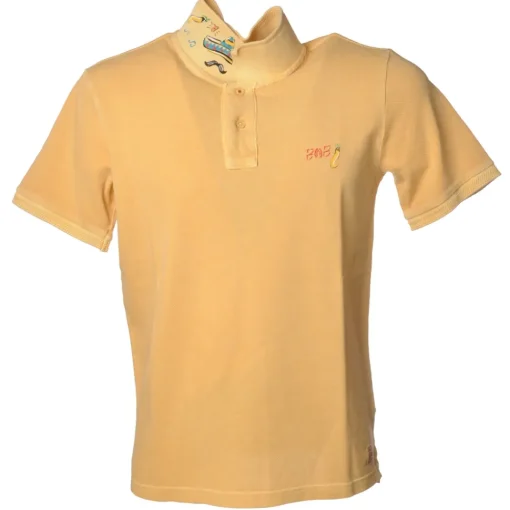BoB Company - Polo Shirt with Short Sleeves and Print Detail - Yellow - T-Shirt - Made in Italy - Luxury Exclusive Collection - Avvenice^ T-shirt