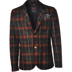 BoB Company - Single-Breasted Jacket in Technical Fabric - Blue/Red - Jacket - Made in Italy - Luxury Exclusive Collection - Avvenice^ Jackets