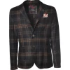 BoB Company - Single-Breasted Jacket in Checked Pattern - Blue - Jacket - Made in Italy - Luxury Exclusive Collection - Avvenice^ Jackets