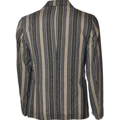 BoB Company - Single-Breasted Jacket in Pinstripe Pattern - Blue/Beige - Jacket - Made in Italy - Luxury Exclusive Collection - Avvenice^ Jackets