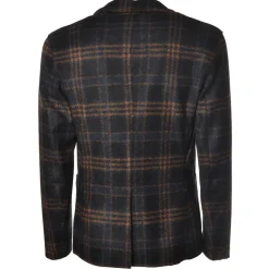 BoB Company - Single-Breasted Jacket in Checked Pattern - Blue - Jacket - Made in Italy - Luxury Exclusive Collection - Avvenice^ Jackets