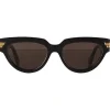 Bottega Veneta - Acetate Cat-Eye Sunglasses - Black - Sunglasses - Eyewear - Avvenice