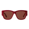 Bottega Veneta - Acetate D Design Sunglasses - Bordeaux Red - Sunglasses - Eyewear - Avvenice