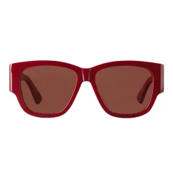 Bottega Veneta - Acetate D Design Sunglasses - Bordeaux Red - Sunglasses - Eyewear - Avvenice